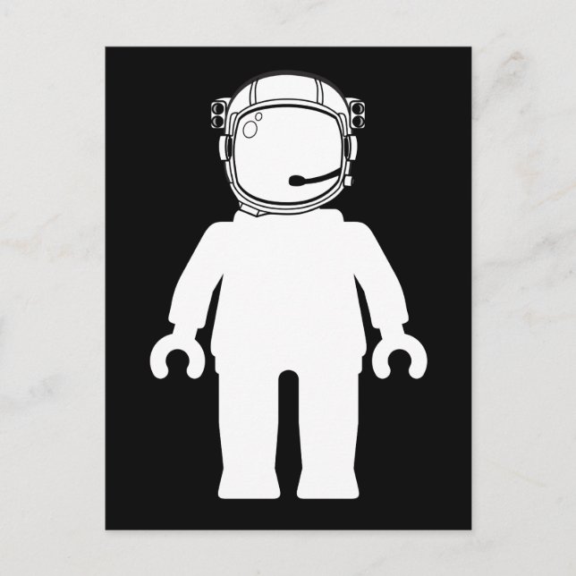 Banksy Style Astronaut Minifig Postkarte (Vorderseite)