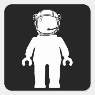 Banksy Style Astronaut Minifig Quadratischer Aufkleber