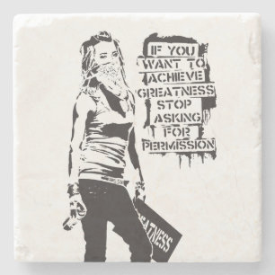 Banksy Wenn Sie gewollt, um Größe schwarz zu errei Steinuntersetzer