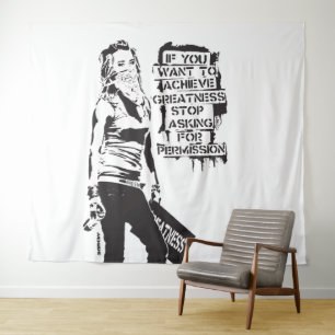 Banksy Wenn Sie gewollt, um Größe schwarz zu errei Wandteppich