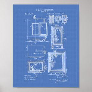 Banktresor 1894 Patent Kunst Blaupause Poster
