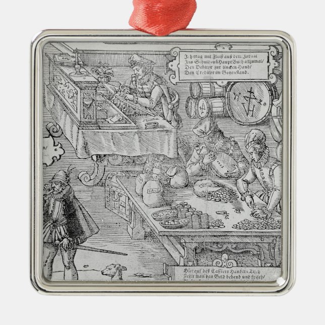 Bankwesen-Szene Ornament Aus Metall (Vorne)