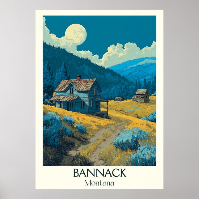 Bannack Montana Vintages Geisterstadt Poster (Vorne)