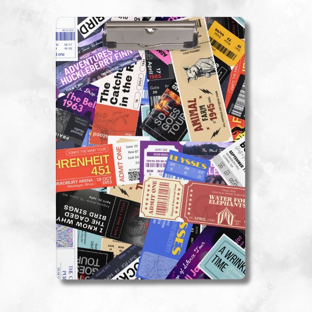 Banned Books Add Name Colorful Fun Klemmbrett (Von Creator hochgeladen)