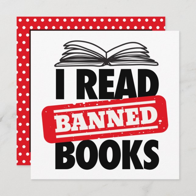 Banned Books Card lesen Einladung (Vorne/Hinten)