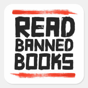 BANNED BOOKS LESEN QUADRATISCHER AUFKLEBER