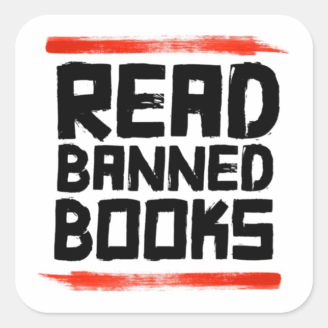 BANNED BOOKS LESEN QUADRATISCHER AUFKLEBER (Vorderseite)
