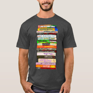 Banned Books Stack Gründe Bücher sind gefährdet T-Shirt