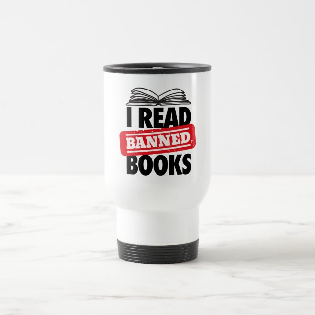 Banned Books Travel Mug lesen Reisebecher (Mittel)