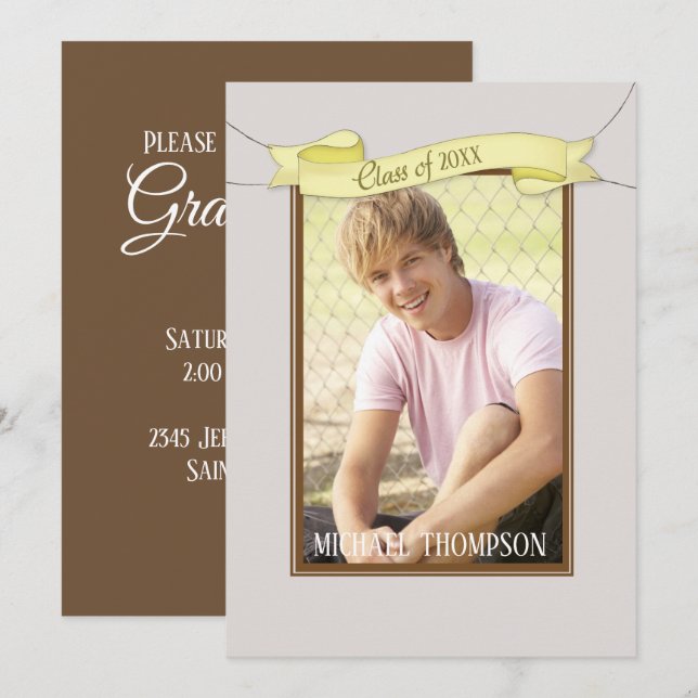 Banner 5" x 7", Abschluss Einladung (Vorne/Hinten)