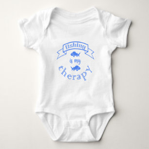 Banner Band Zitat Fischen ist meine Therapie Baby Strampler