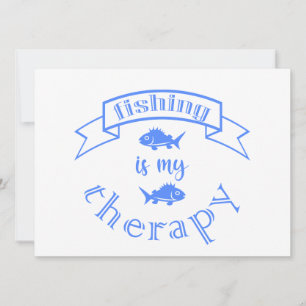 Banner Band Zitat Fischen ist meine Therapie Feiertagskarte