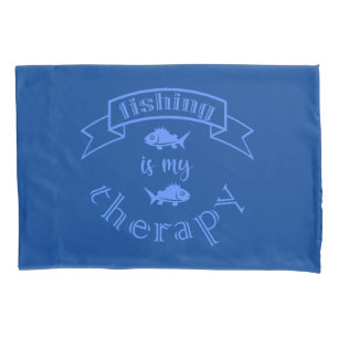 Banner Band Zitat Fischen ist meine Therapie Kissenbezug