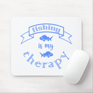 Banner Band Zitat Fischen ist meine Therapie Mousepad