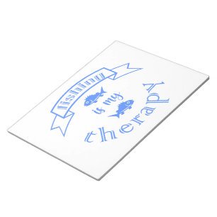 Banner Band Zitat Fischen ist meine Therapie Notizblock