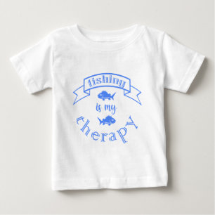 Banner Band Zitat Fischen ist meine Therapie T - S Baby T-shirt