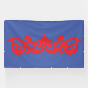 Banner Blau Rot Dekorativ Außenauslage
