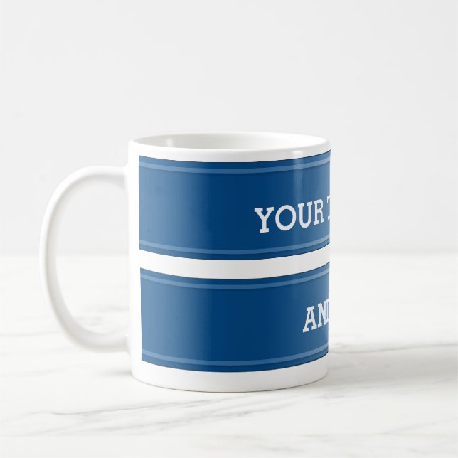 BANNER blauer Farbverlauf + Ihr Text Tasse (Links)