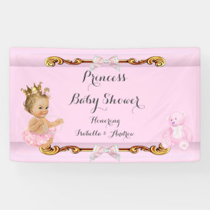Banner Blondes Mädchen Prinzessin Baby Shower Pink