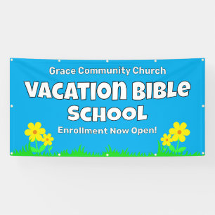 Banner "Custom Vacation Bible School Blume"