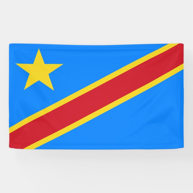 Banner der Demokratischen Republik Kongo (Horizontal)