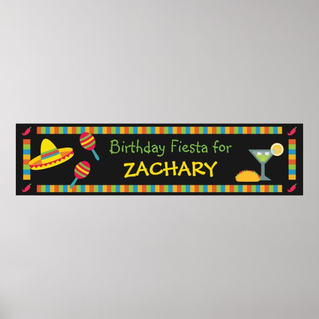 Banner der mexikanischen Fiesta Birthday Party Poster (Vorne)