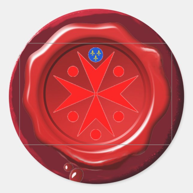 Banner der Navy Toskana Medici RED WAX SIEGEL Runder Aufkleber (Vorderseite)