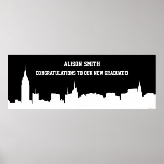 Banner der NYC Skyline Silhouette Graduation Party Poster