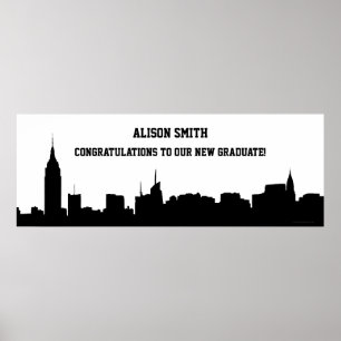 Banner der NYC Skyline Silhouette Graduation Party Poster
