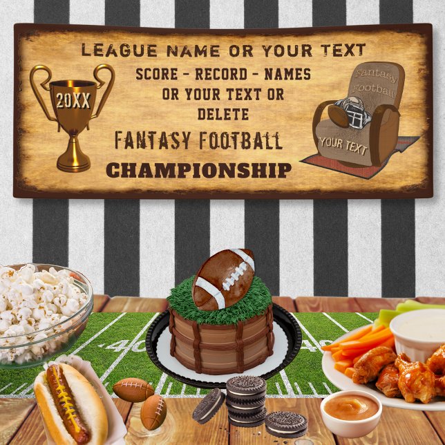 Banner der personalisierten Fantasy Football Meist (Custom, Fantasy Football Championship Banner. Fantasy Football Party Ideas, Supplies and Decorations)