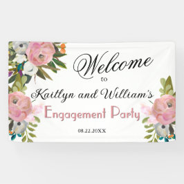 BANNER Elegant Floral Engagement Party Welcome