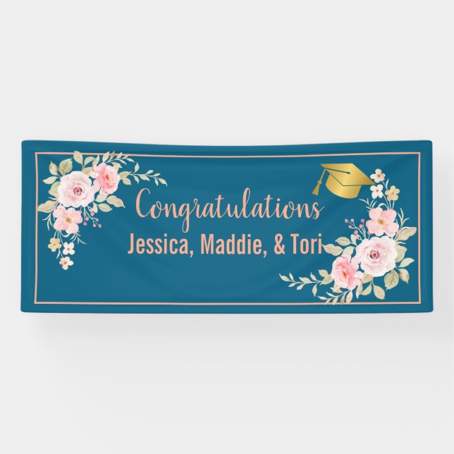 Banner für aquamarin Individuelle Name Abschluss (Horizontal)