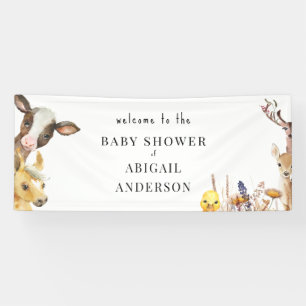 Banner für Baby-Dusche von Landtieren