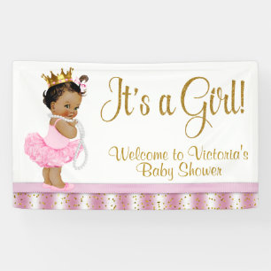 Banner für Baby-Party einer afroamerikanischen Pri