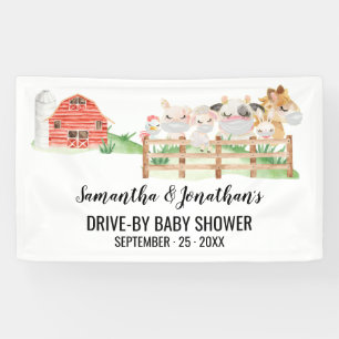Banner für Baby Shower Farm Baby Animals