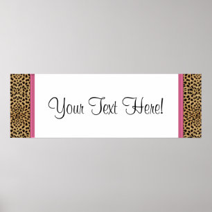 Banner für Baby Shower Pinker Leopard Poster