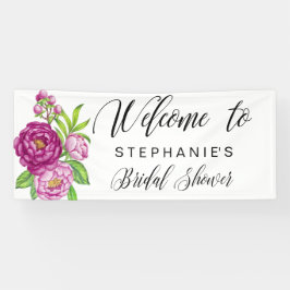 Banner für Burgundy Watercolor Peonies Brautparty