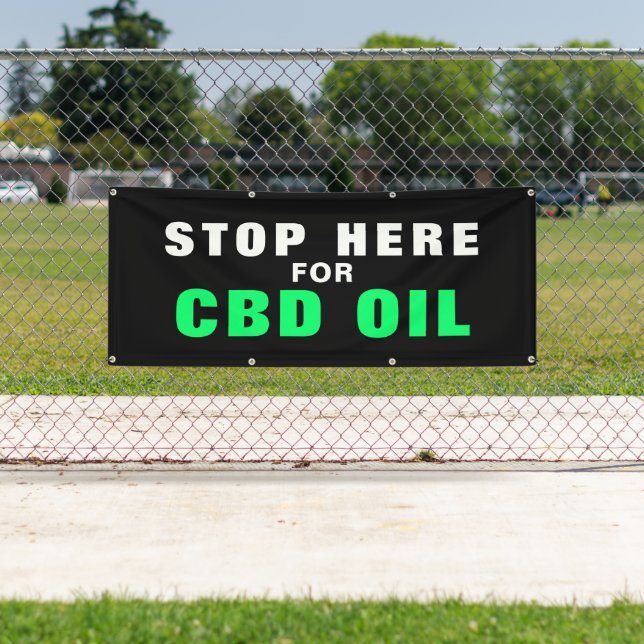 Banner für das CBD-Öl-Geschäft im Freien (Insitu)