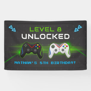 Banner für das Party von Videospielen Kindergeburt