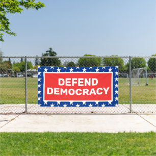 Banner für Demokratie-Protest
