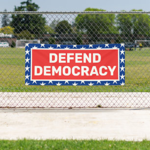 Banner für Demokratie-Protest