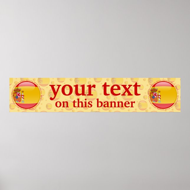 Banner für die Flagge Spaniens Poster (Vorne)