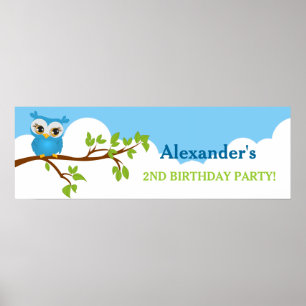 Banner für die Geburtstagsparty von niedlichen Eul Poster
