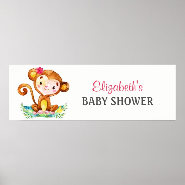 Banner für die Kindermädchendusche Poster (Vorne)