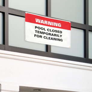 Banner für die Reinigung geschlossen Pool