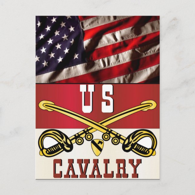 Banner für die TEILUNG 1. CAVALRY Postkarte (Vorderseite)