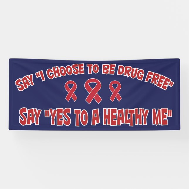 Banner für drogenfreie Werbeaktion "Healthy Me Red (Horizontal)