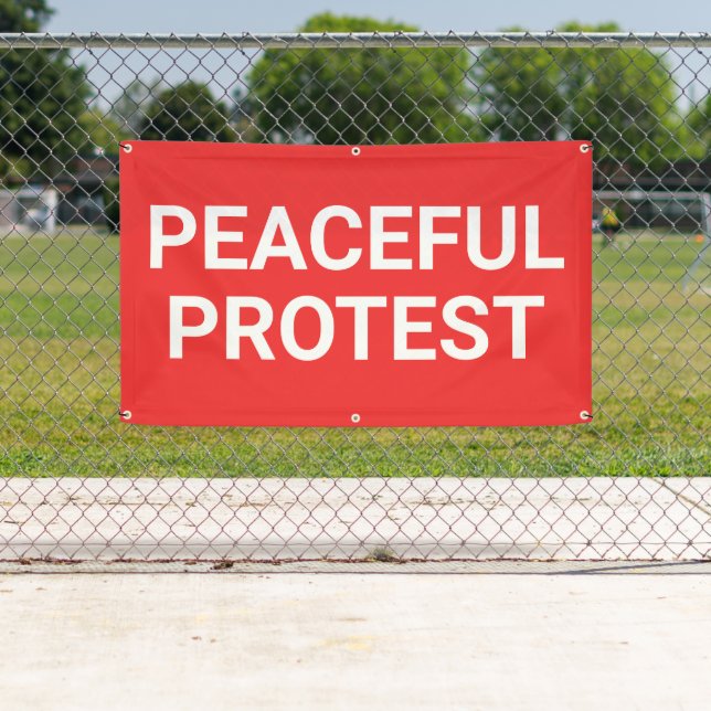 Banner für friedlichen Protest (Insitu)