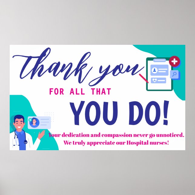 Banner für Krankenpflege - Vielen Dank für Ihre Ge Poster (Vorne)