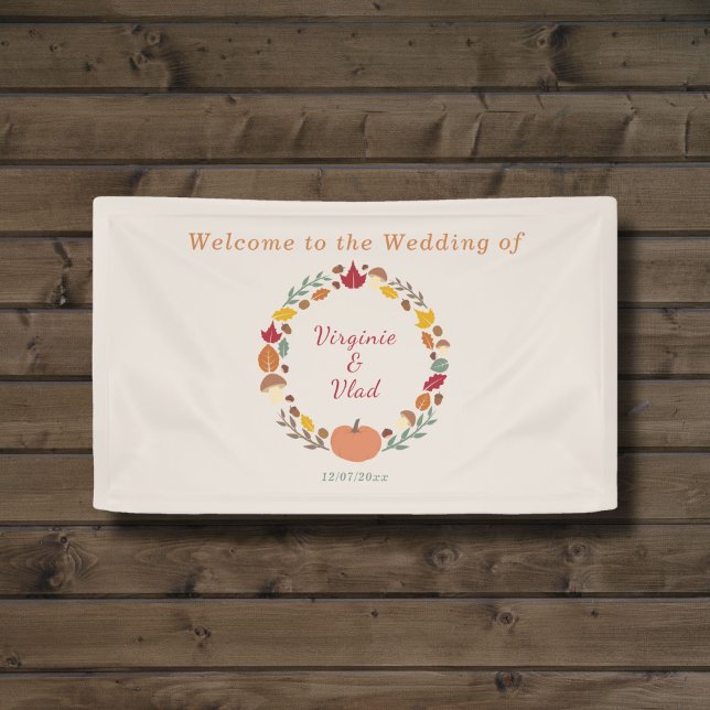 Banner für Kranz und Hochzeit im Herbst (Fall Wedding Banner)